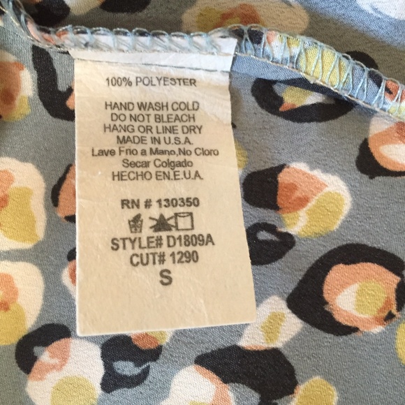 SOLD** Teal Animal Print Faux Wrap Mini Dress - Picture 6 of 6